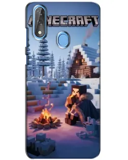 Чехол для ZTE Blade V10 с картинкой «Зимний Minecraft»