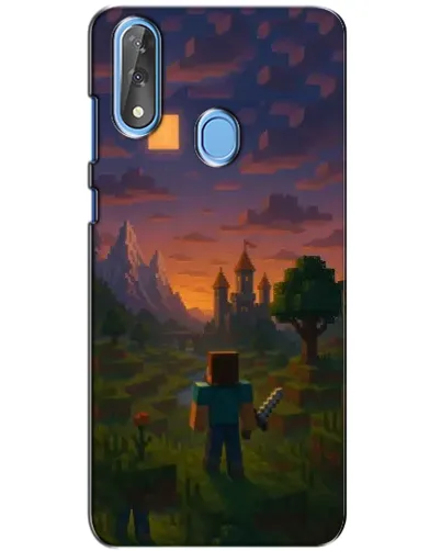 Чехол для ZTE Blade V10 с картинкой «Стив у башни»