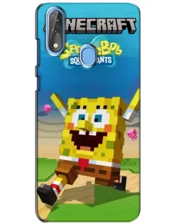 Чехол для ZTE Blade V10 с картинкой «Губка Боб Minecraft»