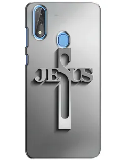 Чехол для ZTE Blade V10 с картинкой «Металлический крест Jesus»