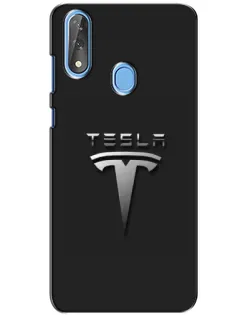 Чохол для ZTE Blade V10 з картинкою «Сталевий логотип Tesla»