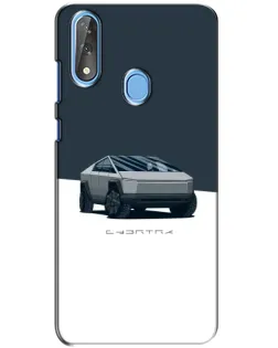 Чохол для ZTE Blade V10 з картинкою «Сріблястий Cybertruck Tesla»