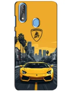 Чохол для ZTE Blade V10 з картинкою «Жовтий Lamborghini місто»