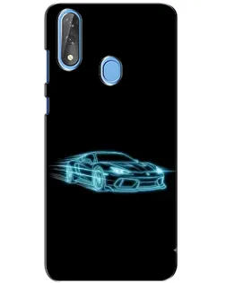 Чохол для ZTE Blade V10 з картинкою «Неоновий контур Lamborghini»