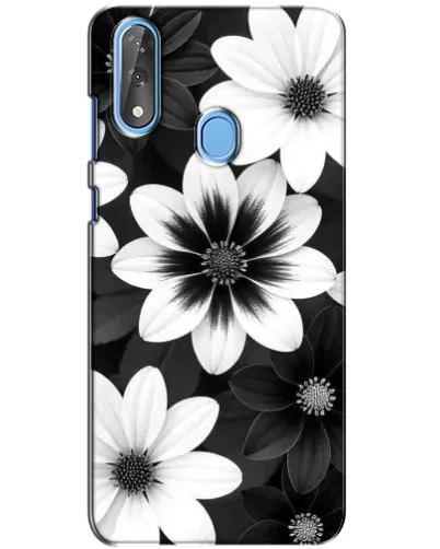 Чехол для ZTE Blade V10 с картинкой «Монохромные астры»