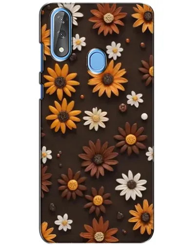 Чехол для ZTE Blade V10 с картинкой «Узор из маленьких подсолнухов»
