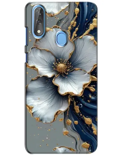 Чехол для ZTE Blade V10 с картинкой «Белый цветок и золотой флюид» Чехол для ZTE Blade V10 с картинкой «Белый цветок и золотой флюид»