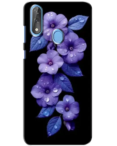 Чехол для ZTE Blade V10 с картинкой «Фиолетовые цветы с росою»