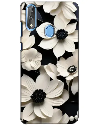 Чехол для ZTE Blade V10 с картинкой «Объемные белые цветы»