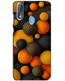 Чехол для ZTE Blade V10 с картинкой «Объемные оранжевые сферы»
