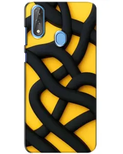 Чехол для ZTE Blade V10 с картинкой «Черное желтое переплетение»