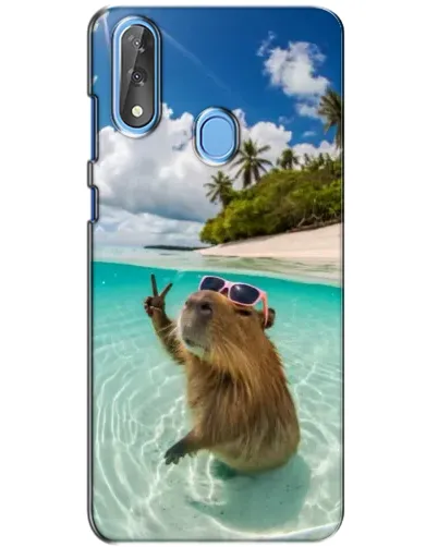 Чехол для ZTE Blade V10 с картинкой «Капибара на море»