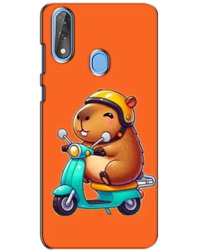 Чехол для ZTE Blade V10 с картинкой «Капибара на скутере»
