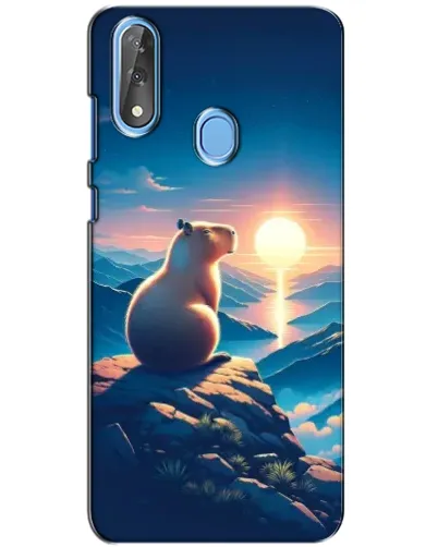 Чехол для ZTE Blade V10 с картинкой «Закат солнца с капибарой»