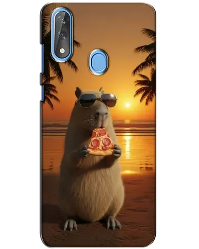 Чехол для ZTE Blade V10 с картинкой «Капибара с пиццей»