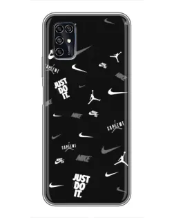 Чехол для ZTE Blade V2020 Smart с картинкой «Nike Black Pattern»