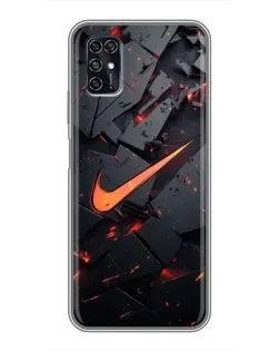 Чехол для ZTE Blade V2020 Smart с картинкой «Nike — эффект разломов»