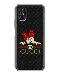 Чехол для ZTE Blade V2020 Smart с картинкой «Минни Маус Gucci — черный»