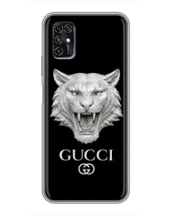 Чехол для ZTE Blade V2020 Smart с картинкой «Gucci — серебряный лев»