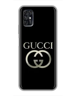 Чехол для ZTE Blade V2020 Smart с картинкой «Gucci — золото на черном»