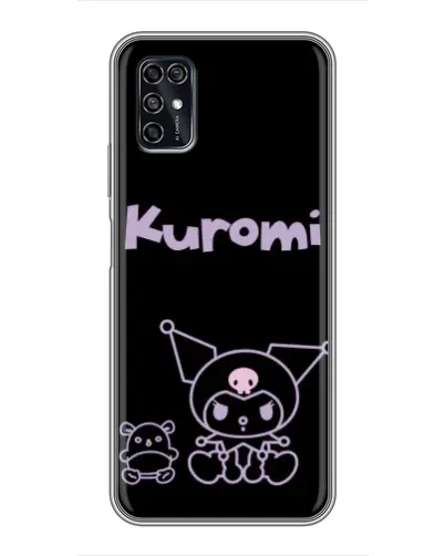 Чехол для ZTE Blade V2020 Smart с картинкой «Kuromi — черный минимализм»