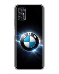 Чохол для ZTE Blade V2020 Smart з картинкою «BMW — неонове сяйво»