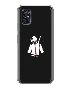 Чехол для ZTE Blade V2020 Smart с картинкой «PUBG — силуэт воина»