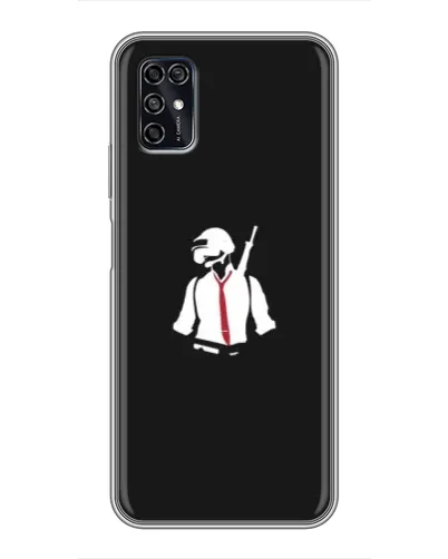 Чехол для ZTE Blade V2020 Smart с картинкой «PUBG — силуэт воина»