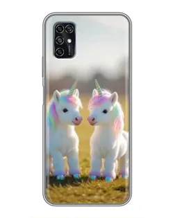 Чехол для ZTE Blade V2020 Smart с картинкой «Пара единорогов»