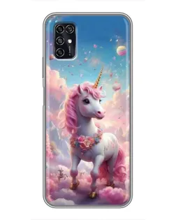 Чехол для ZTE Blade V2020 Smart с картинкой «Единорог среди облаков»