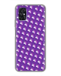 Чехол для ZTE Blade V2020 Smart с картинкой «Единороги на фиолетовом»