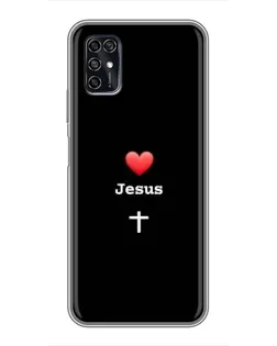 Чехол для ZTE Blade V2020 Smart с картинкой «Сердце - Jesus»