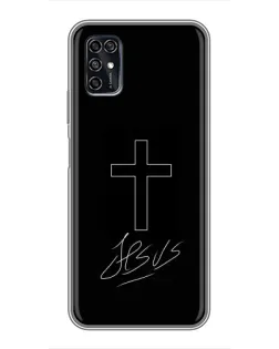 Чохол для ZTE Blade V2020 Smart з картинкою «Графічний хрест Jesus»
