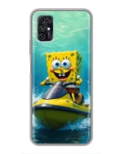 Чохол для ZTE Blade V2020 Smart з картинкою «Спанч Боб на гідроциклі»