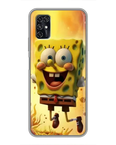 Чехол для ZTE Blade V2020 Smart с картинкой «Губка Боб прыгает»