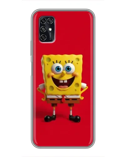 Чехол для ZTE Blade V2020 Smart с картинкой «Спанч Боб на красном»