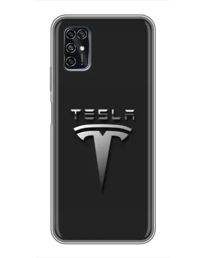 Чохол для ZTE Blade V2020 Smart з картинкою «Сталевий логотип Tesla»