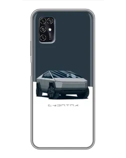 Чохол для ZTE Blade V2020 Smart з картинкою «Сріблястий Cybertruck Tesla»