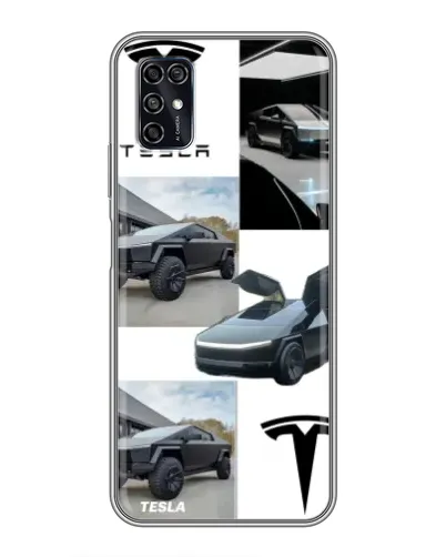 Чохол для ZTE Blade V2020 Smart з картинкою «Колаж Cybertruck Tesla»