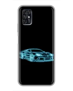 Чохол для ZTE Blade V2020 Smart з картинкою «Неоновий контур Lamborghini»