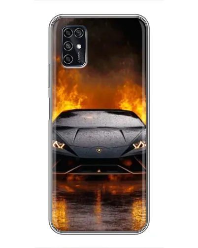 Чохол для ZTE Blade V2020 Smart з картинкою «Lamborghini у вогні»