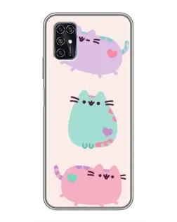 Чехол для ZTE Blade V2020 Smart с картинкой «Pusheen трио»