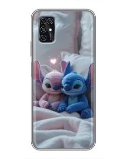 Чехол для ZTE Blade V2020 Smart с картинкой «Плюшевые Стич Ангел»