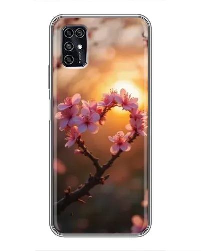 Чехол для ZTE Blade V2020 Smart с картинкой «Розовый цвет сердце на фоне заката» Чехол для ZTE Blade V2020 Smart с картинкой «Розовый цвет сердце на фоне заката»