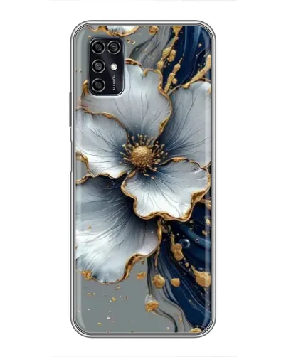 Чехол для ZTE Blade V2020 Smart с картинкой «Белый цветок и золотой флюид» Чехол для ZTE Blade V2020 Smart с картинкой «Белый цветок и золотой флюид»