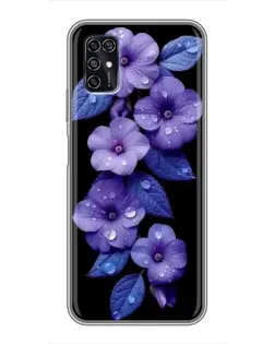 Чехол для ZTE Blade V2020 Smart с картинкой «Фиолетовые цветы с росою»