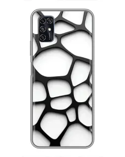 Чехол для ZTE Blade V2020 Smart с картинкой «Белая объемная сетка»
