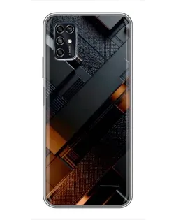 Чехол для ZTE Blade V2020 Smart с картинкой «Черные геометрические блоки»