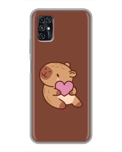 Чехол для ZTE Blade V2020 Smart с картинкой «Капибара с сердцем»
