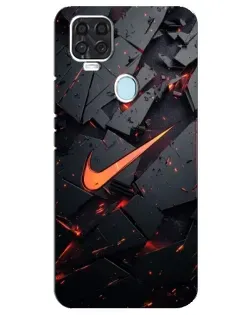 Чехол для ZTE Blade V2020 с картинкой «Nike — эффект разломов»